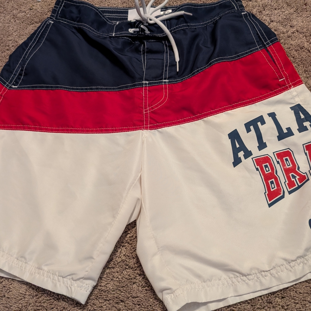 Youth Atlanta Braves Swim Shorts Size Medium